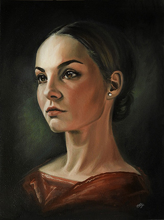 Portrait woman, oil painting