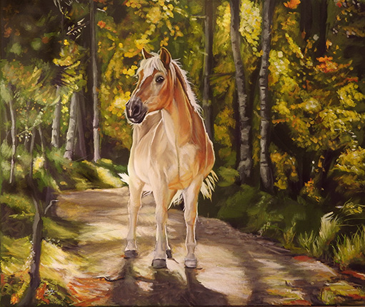 Horse painting, acrylic on canvas