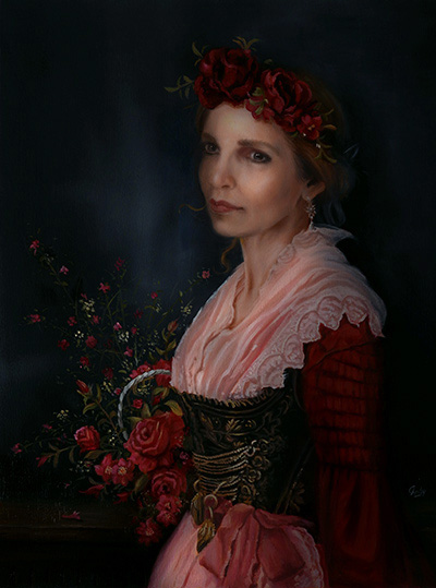 Portrait woman, oil painting