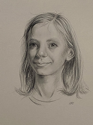 portrait drawing in charcoal