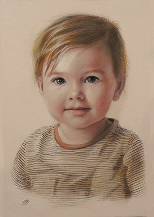 Pastel portrait, child