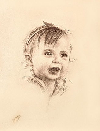 Pastel Portrait drawing Cjild