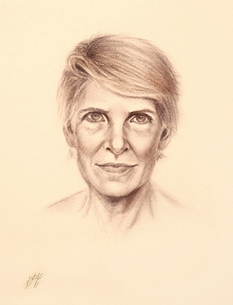 Pastel Portrait drawing, Woman
